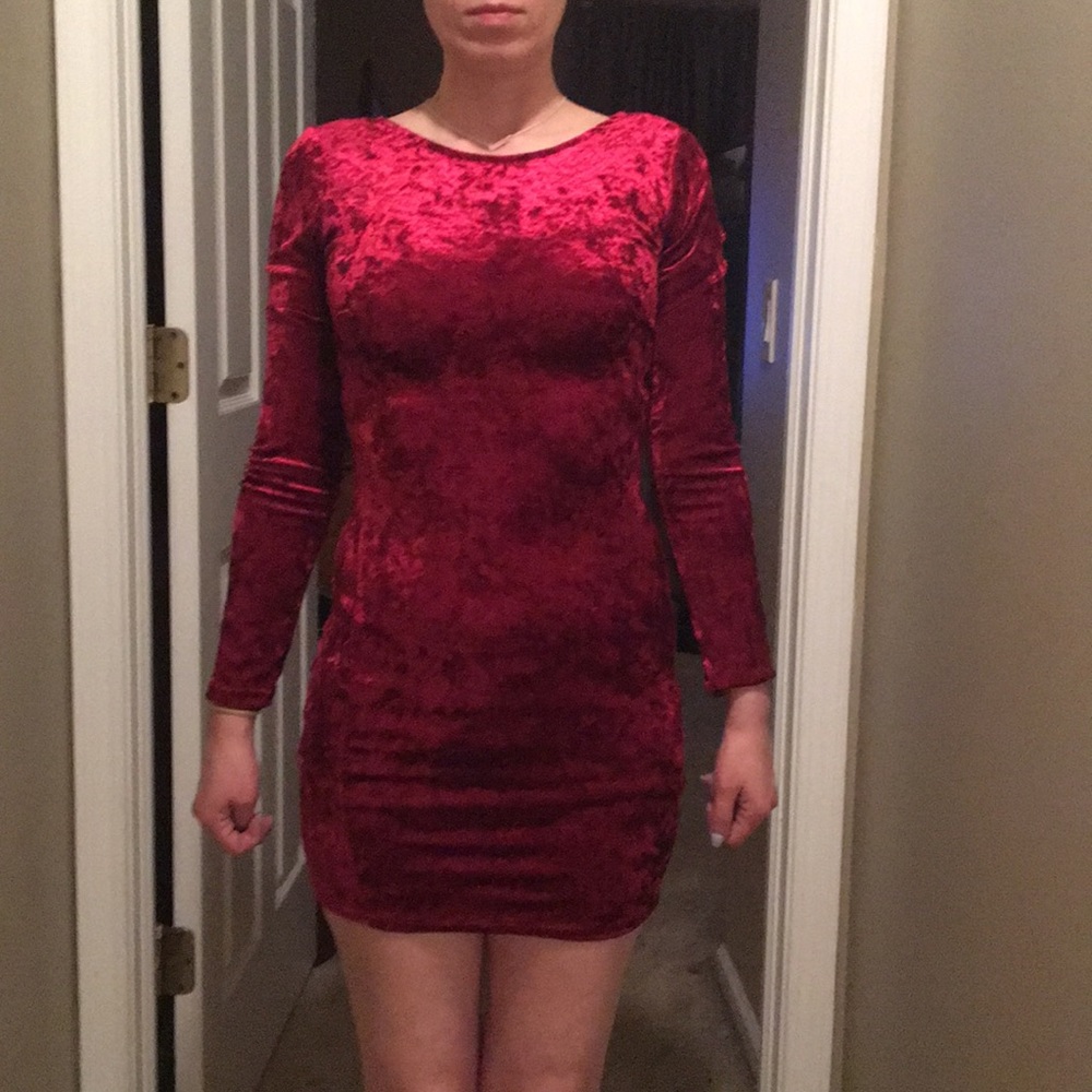 Lulus red velvet dress
